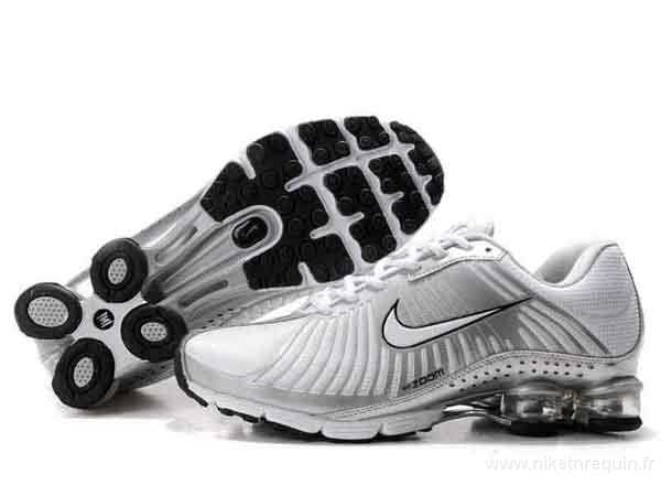 Hommes Nike Shox R4 625 Blanc Gris
